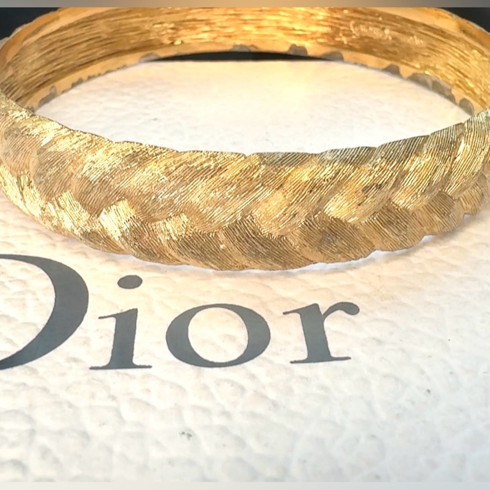 CHRISTIAN DIOR Vintage Braided Bangle Bracelet 1980s (Signed)